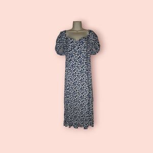 Reformation Lacey Floral Print Crepe Midi Dress In Raquel Thigh Slit Romantic 12